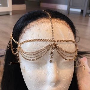 Gold headband with crystals #71